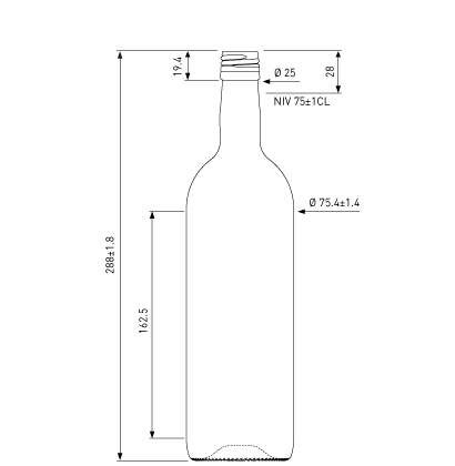 Bordeaux Wine Glass Dimensions & Drawings