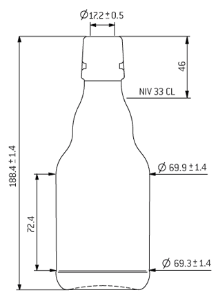 Bierflasche Bügelflasche 33cl Steinie braun