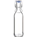 Bouteille en verre Pure Bottle 75cl avec poignée bleu