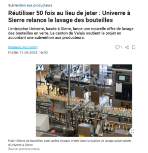 Article on Univerre in the Walliser Bote_11.06.2024