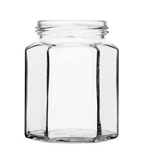 Honey Jar 288 ml white TO63 6 facets