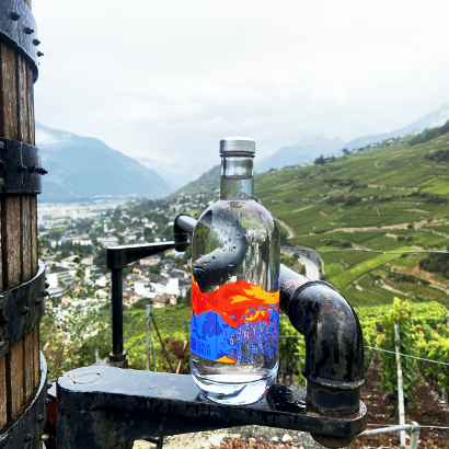 The Eau de Sion Carafe in local colours