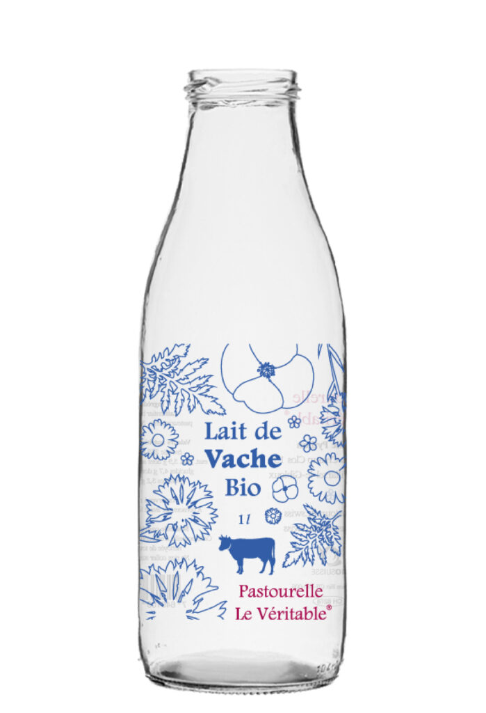 Bouteille de lait personnalisée lait de vache bio